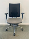 Used Boss Design MoneyPenny Swivel/Task Chair Black Mesh Back/Grey Leather Seat