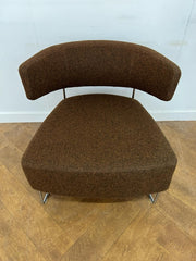 Used Andreu World Tauro BU4203  Lounge Chair in Brown Cloth