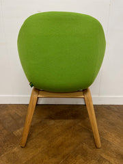 Used NaughtOne "Always" Solid Oak 4 Legged Chair in Green Cloth