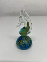 Vintage Mdina Malta Art Glass Seahorse Paperweight