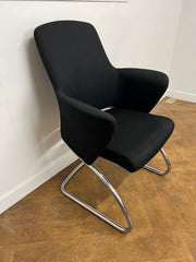 Used Senator RH 901  Black Cloth Chrome Framed Meeting Chair (Set of 4)