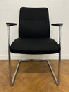 Used Sven Christiansen Black Cloth Chrome Cantilever Framed Meeting Chair (Set of x 5)