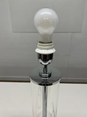 Modern Late 1900's Single Glass Table Lamp (No Shade)