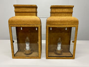 A Pair of Wall Mounted Square Lantern Hall Lights