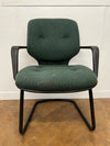 Vintage Gordon Russell Green Cloth Cantilever Framed Meeting Chairs (1970's) Set of 4