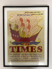 A Set of 5 x Glazed Framed Prints from "The Times Newspaper" by Aubrey Hammond