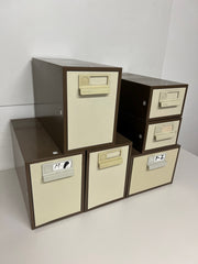 A Set of 7 x  Bisley Steel Coffee & Cream Index Cabinets (Drawers)