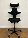 Used HAG Capisco 8107 Saddle Chair in Black Cloth with Headrest