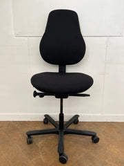 Used Orangebox FLO HBH (High Back) Black Cloth Orthopaedic Chair (No Arms)