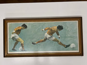 Football Memorabilia George Best Manchester United Print by the Artist Roger Coleman for the Sunday Times in Glazed Frame