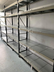 Used Dexion Spandex Long Span Parts Racking 2400mmh x 1560mmw x 455mmd in 3 Bay Runs