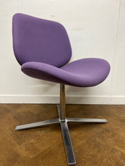 Used Orangebox Track-03 Lounge Chair in Purple Cloth on Four Star Chrome Leg