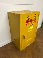 Used Justrite COSHH Single Door Flammable Materials Storage Cabinet 900mmh x 590mmw x 455mmd