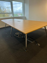 Used Oak Laminate 2 Piece 3000mm x 1800mm>1220mm (10-12 Seater) Boardroom Table
