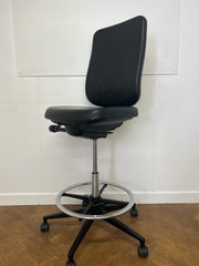 Used Steelcase Reply Draughtsman/Technician/Laboratory Chair in Black Vinyl No Arms