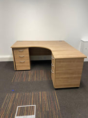 Used Lee & Plumpton Corner Desk with 2 x Pedestals