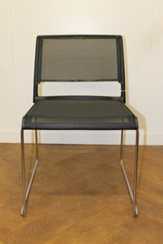 Used Black Mesh Wilkhahn Stacking Chairs Sold as a Set of 4