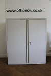 Used Steelcase White Steel 1200mmh x 1000mmw x 470mmd 2 Door Cupboards