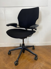 Used Humanscale Freedom Black Cloth Task Chairs with Arms