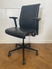 Used Steelcase Think Black Leather Swivel Chair