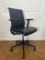 Used Steelcase Think Black Leather Swivel Chair