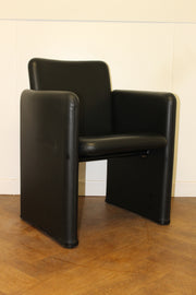 Used Vintage Model 148 Armchairs by Osvaldo Borsani Black Leather