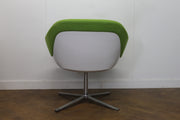 Used Walter Knoll 'Turtle' Rotating Armchair in Lime Green Fabric