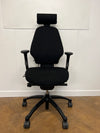 Used RH Logic 300 Black Cloth Swivel Chair with Headrest and Arms