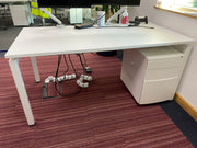 Used Mobili White 1600mm x 800mmm Individual Bench Style Desk
