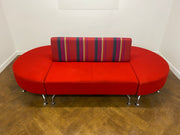 Used Orangebox Boundary Modular Red Stripe Cloth Sofa