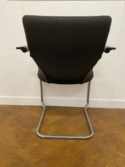 Used Orangebox X10 Black Cloth Chrome Cantilever Stacking Meeting Chair