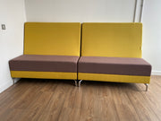 Used Yellow/Brown High Back Sofa