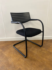 Used Vitra Vis-A-Vis Meeting Chair Black Frame Black Cloth