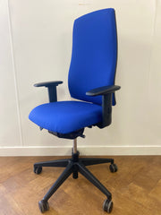 Used Interstuhl Goal 302G Office Swivel Chair - Re-upholstered in Blue Cloth