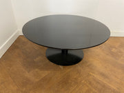 Used Black Glass Circular Coffee Table
