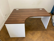 NEW Walnut/White 1600mm Corner desk
