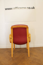 Used Vintage Gordon Russell Red/Burgundy Leather Quality Oak Framed Boardroom Chairs Sold as a Set of 6