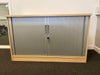 Used Maple Effect Desk High Tambour Cupboards