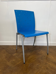 Used Konig & Neurath Tebvo Blue 4 Legged Stacking Meeting Chair.