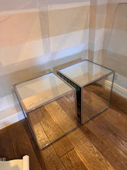 Borghese Art Deco Mirrored Bedside Cubes/Lamp Stands/Side Tables