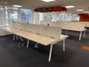 Used Herman Miller Abak Oak and White 1600mm x 800mm Bench Desks