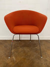 Burnt Orange Cloth 4 Legged Tub/Reception Chair.