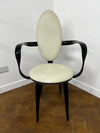 Designer Italian Reflex Bastide Cream Leather Chair Designed by Andree Putman