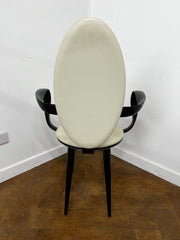 Designer Italian Reflex Bastide Cream Leather Chair Designed by Andree Putman
