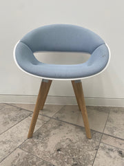 Used Kusch & Co Volpino 8240 Reception/Breakout/Arm Chair in Pale Blue & White (1 x Pair of )