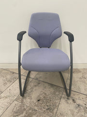 Used Giroflex G64 Cantilever Meeting Chair in Grey/Blue Cloth  (Set of 8)