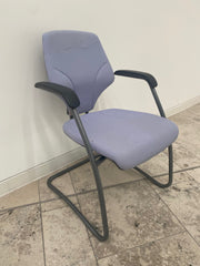 Used Giroflex G64 Cantilever Meeting Chair in Grey/Blue Cloth  (Set of 8)