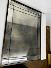 Art Deco Style Contemporary Brass Framed Mercury/Silvered Glass Wall Mirror