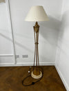 Neo-Classical Style Gilt Gold Floor Lamp with Marble Base and Shade