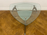 Used Triangular 2 Tier Glass 870mm Coffee Table Model: U-CO-8-GL-03